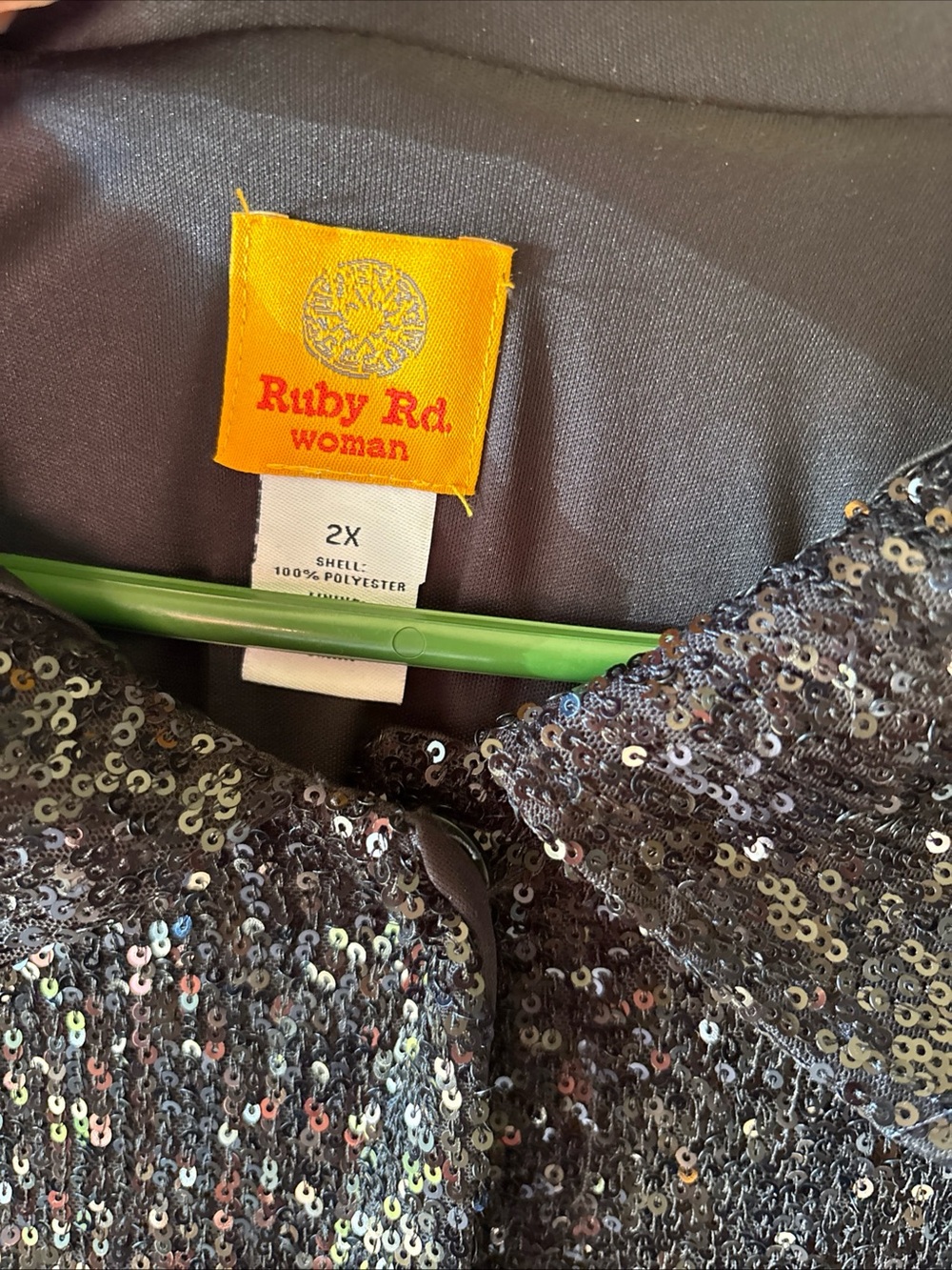 Ruby Rd. Black Sequin Button-Up Jacket - Picture 2 of 3